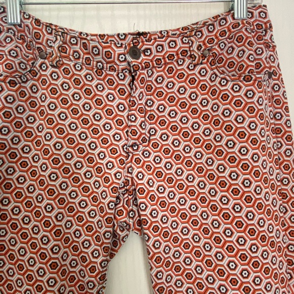 Patterned Skinny Jeans, retro hippy pants size large - Picture 2 of 8